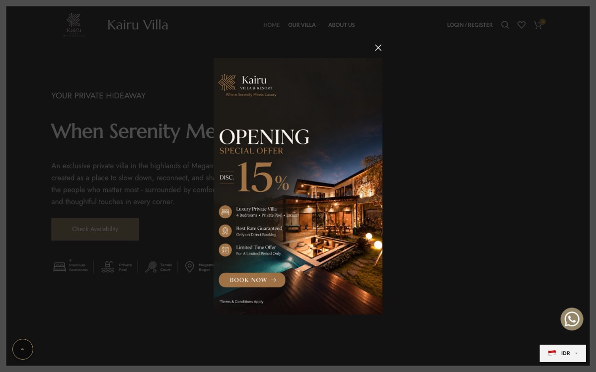 Kairu Villa desktop preview